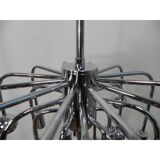 Suspension Sputnik vintage avec 9 points lumineux et 16 ampoules chromées