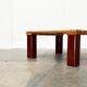 Table basse vintage en pin massif et plastique pour canapé d'extérieur, années 1970