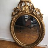 Oval mirror with pediment, 100x70 cm