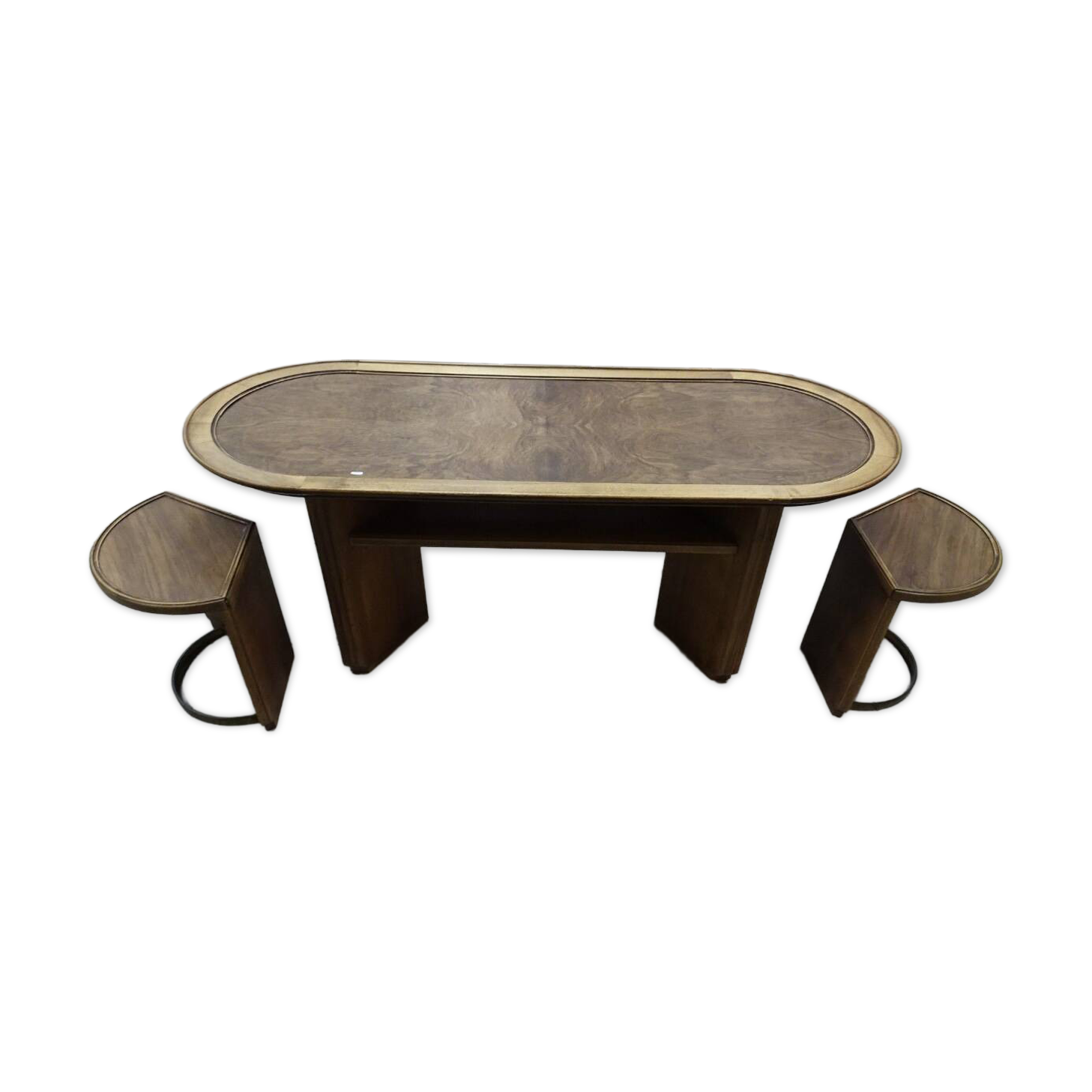 Oval Art Deco coffee table in rosewood, 1930s-1940s.