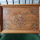 OLD ART NOUVEAU VARNISHED WOODEN TRAY WITH PAINTED DECORATION