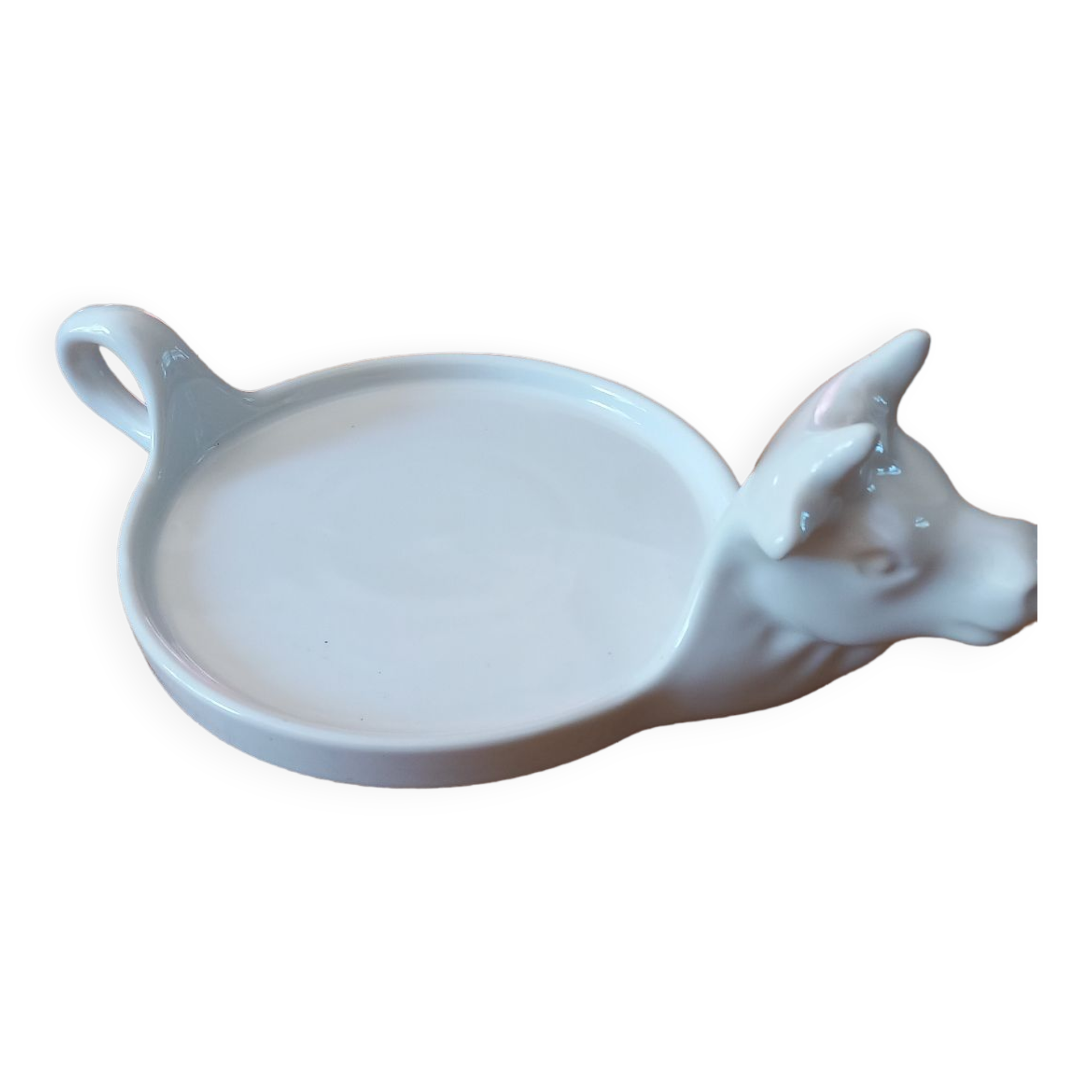 Porcelain cow head dish, for camembert