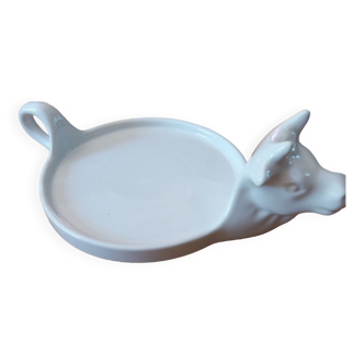 Porcelain cow head dish, with camembert