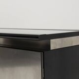 Brushed steel sideboard, lodovico acerbis, 1970s