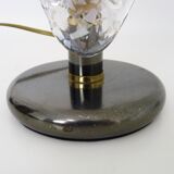 Foliage table lamp in glass and anthracite gray metal. 80 years