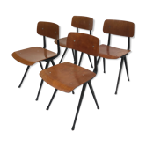 4 chairs by Friso Kramer Result chair for Cirkel Ahrend Holland 1960
