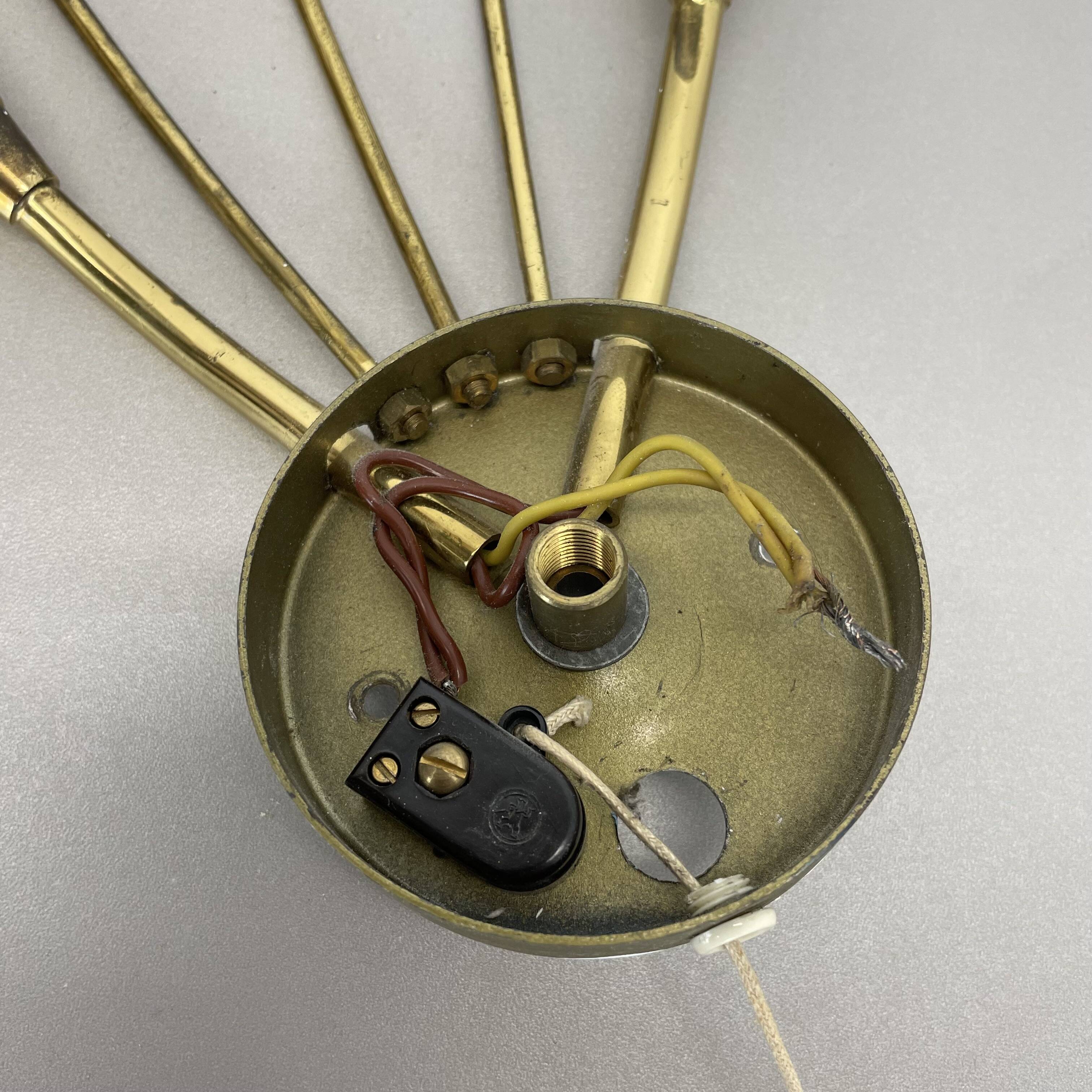 rare minimalist 33cm Brass Theatre Wall Light Sconce, Italy 1950s