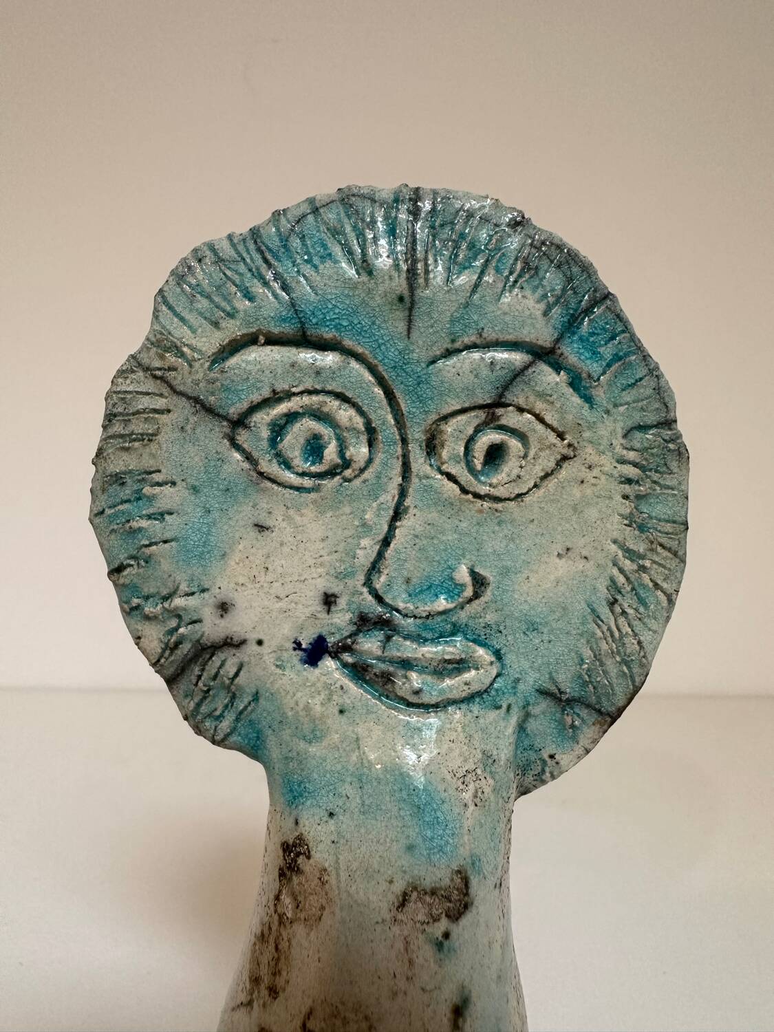 Sun sculpture in glazed terracotta, 1970