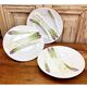 3 assiettes à asperges barbotine Luneville