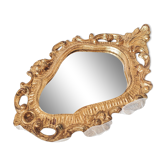 Old rock mirror, golden patina, resin 32x20cm