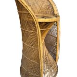 Natural Rattan Stool from the 1960s France