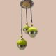Mid-century lime green opaline glass light pendant