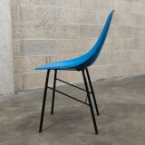Metal and blue fiber chair by Miroslav Navratil for Vertex