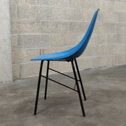 Metal and blue fiber chair by Miroslav Navratil for Vertex