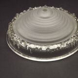 Signed EZAN France Frosted & Clear Glass Icicle Shades - Art Deco Lighting