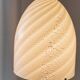 Mushroom table lamp Murano Swirl - silver details in black and white - vintage glass - Space Age design - 1970s