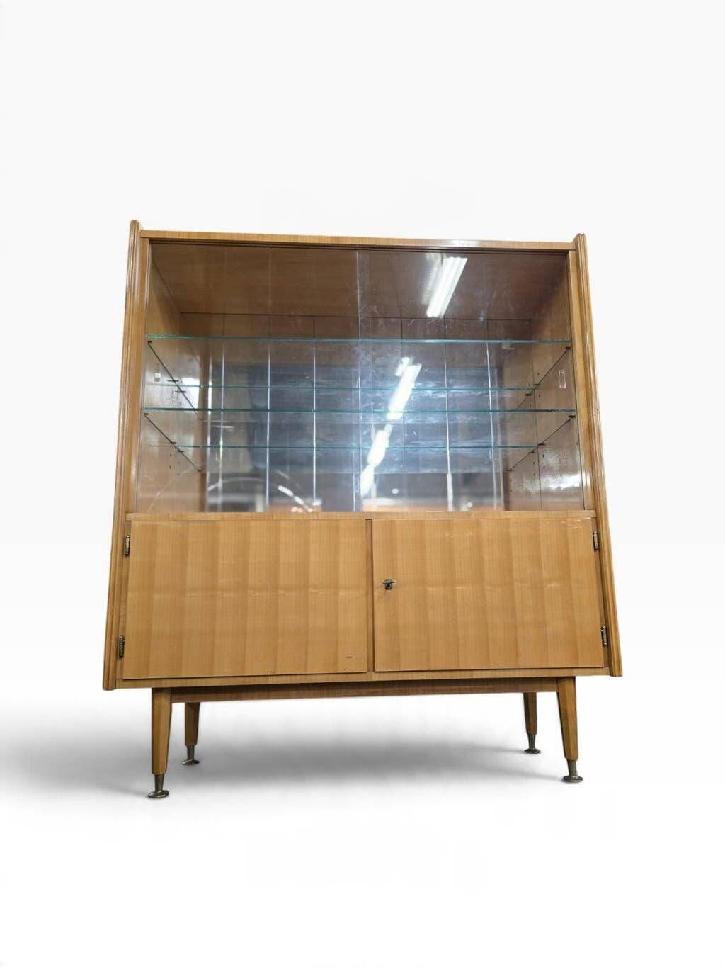 Vintage wooden display cabinet / multi-level display / bar furniture