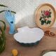 Oven dish in the shape of a blue scallop shell - Vintage