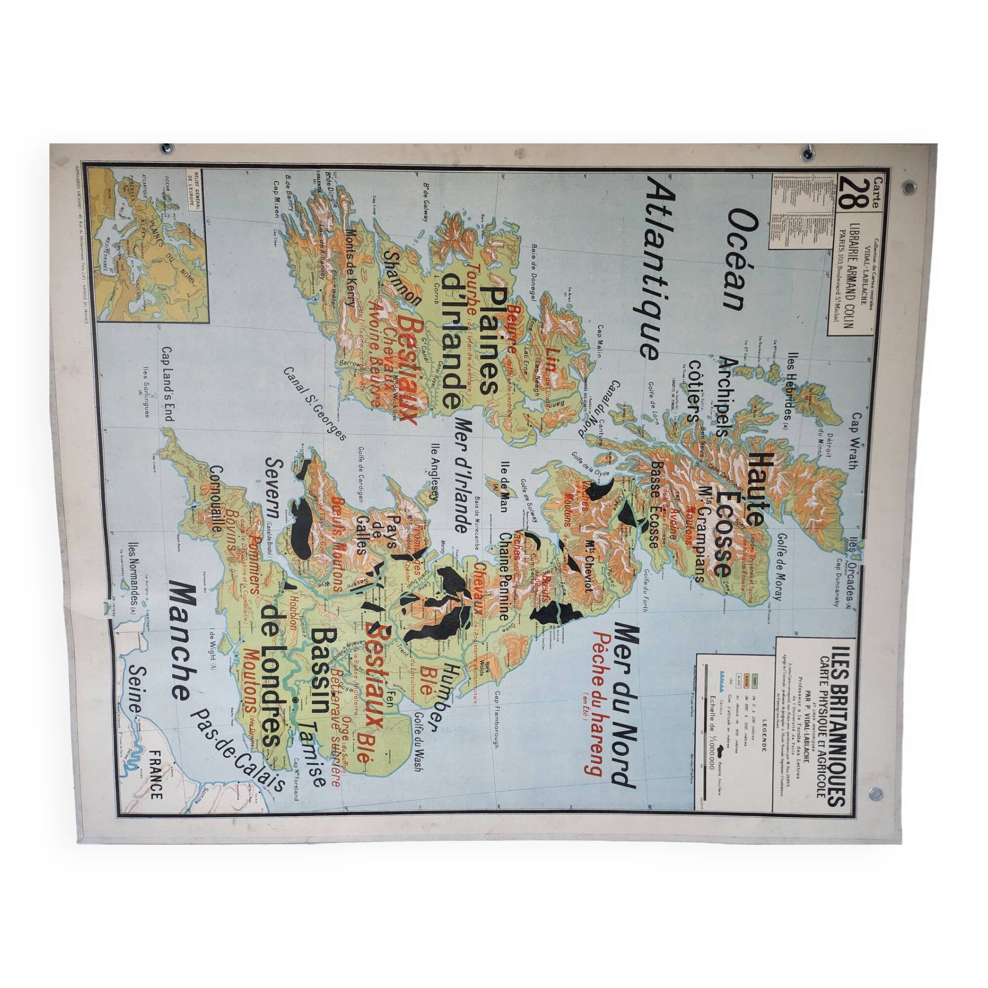 Vidal lablache school wall map 28 and 28 bis