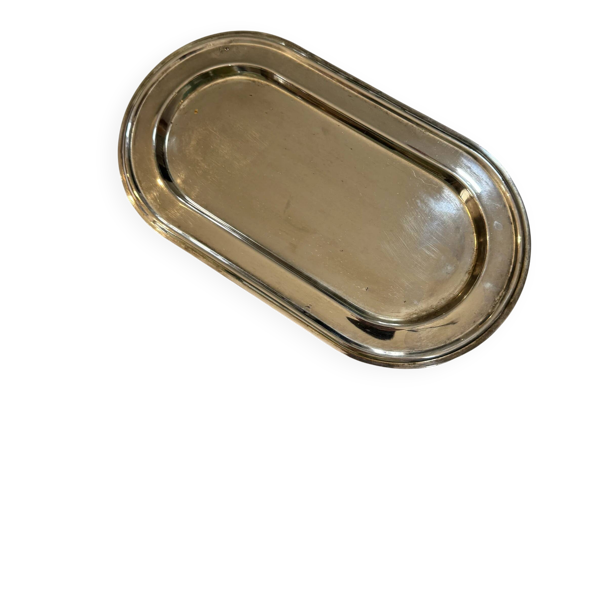 Plat foie gras métal argenté
