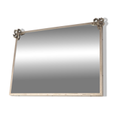 Antique mirror with silver metal rim