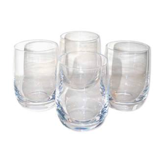 Set of 4 water glasses or whisky in Daum crystal signed 11 cm