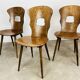 3 Gentiane Baumann chairs from the 60s, bistro style
