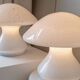 Set of 2 mushroom table lamps with silver details - vintage Murano glass - Space Age design - 1970s