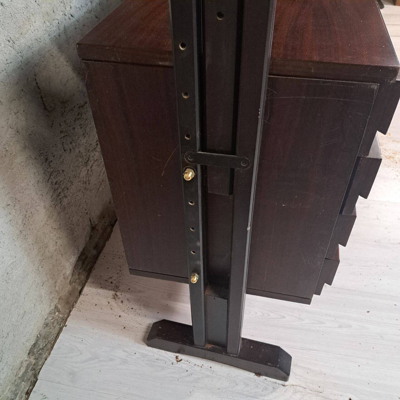 Libreria modulare terra altezza regolabile vintage anni 70, dadi en ottone