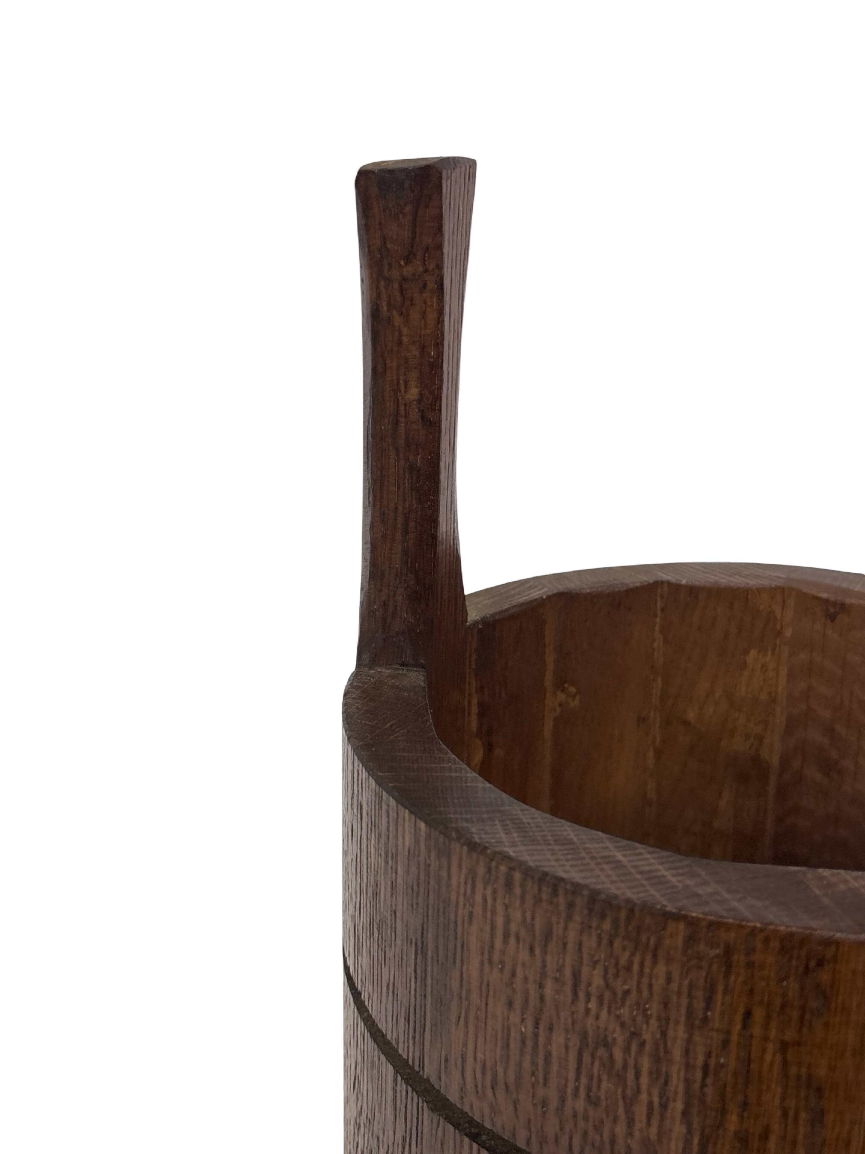 Vintage umbrella stand holder oak basket storage design 60's minimalist