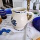 Decanter with grape blue decoration