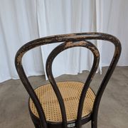 Vintage Bentwood Dining Chair: Black Thonet Style Cane Seat