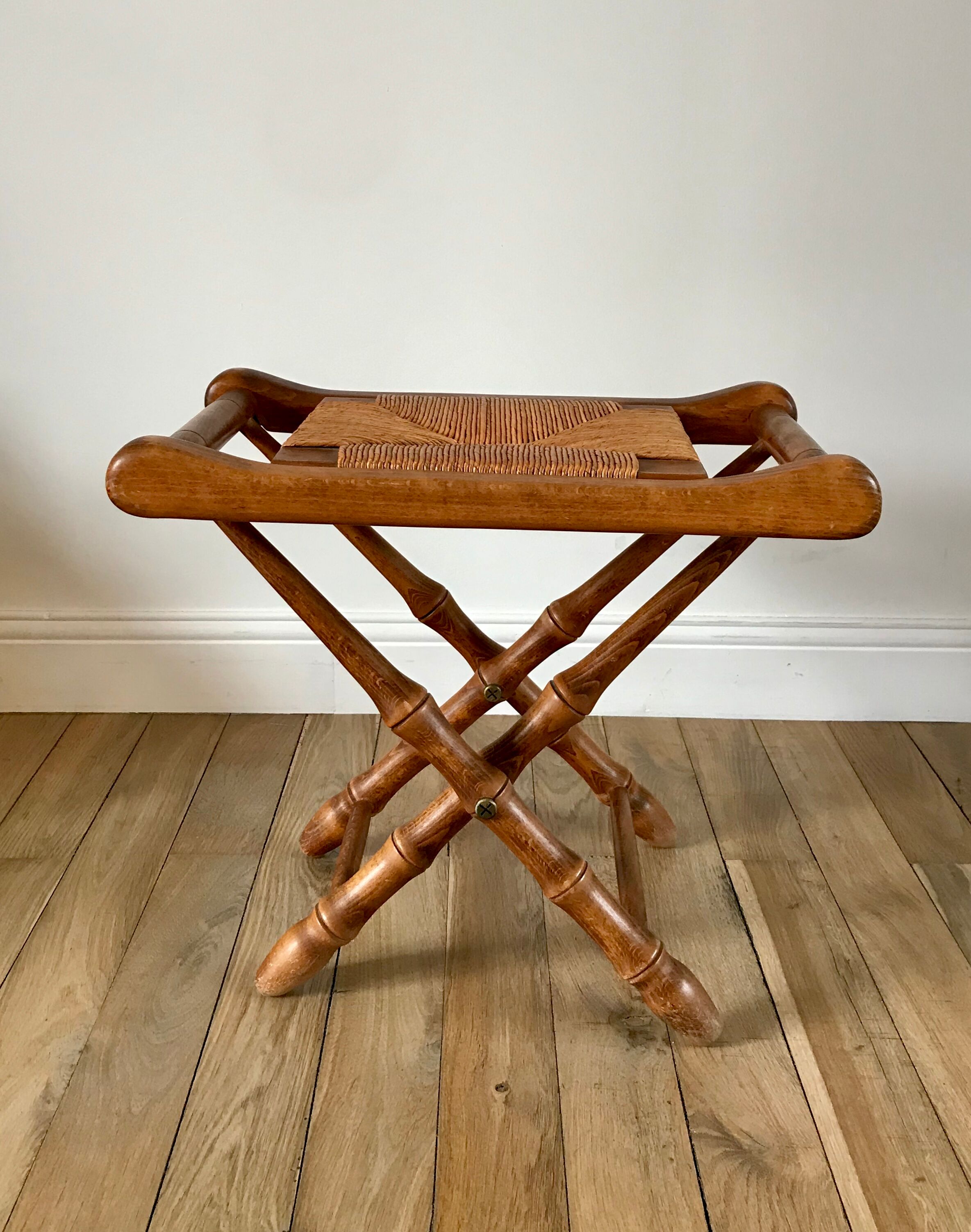 Folding stool in beech wood and mulching years 40-50