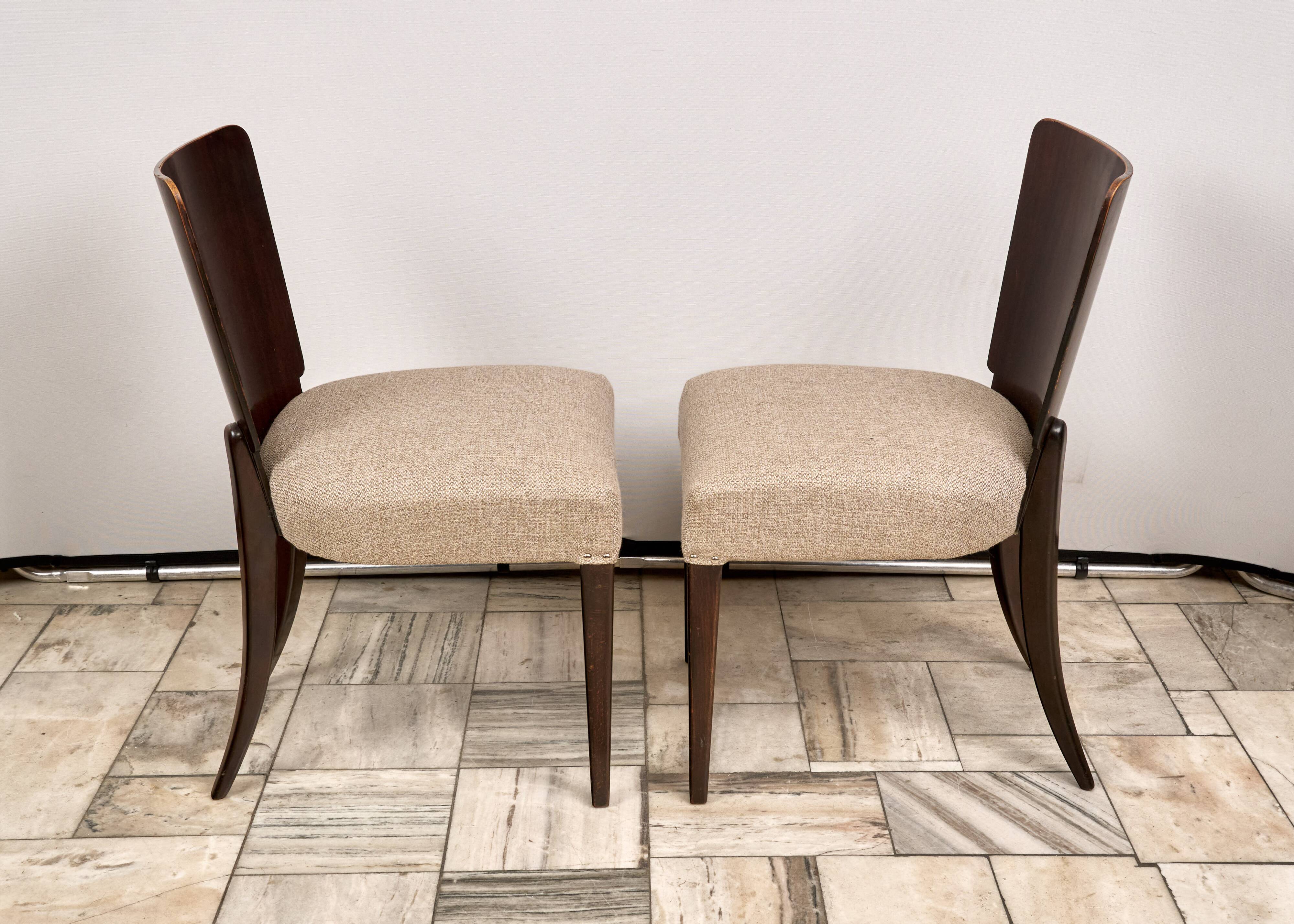 Set of 4 H-214 Dining Chairs by Jindřich Halabala, 1930s, Czechoslovakia