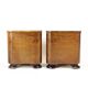 Minimalistic Art Deco Bedside Tables In Walnut Veneer, Czechoslovakia 1930s