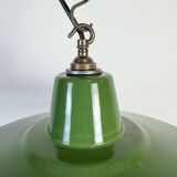 Industrial Green Enamel Factory Pendant Lamp, 1960s