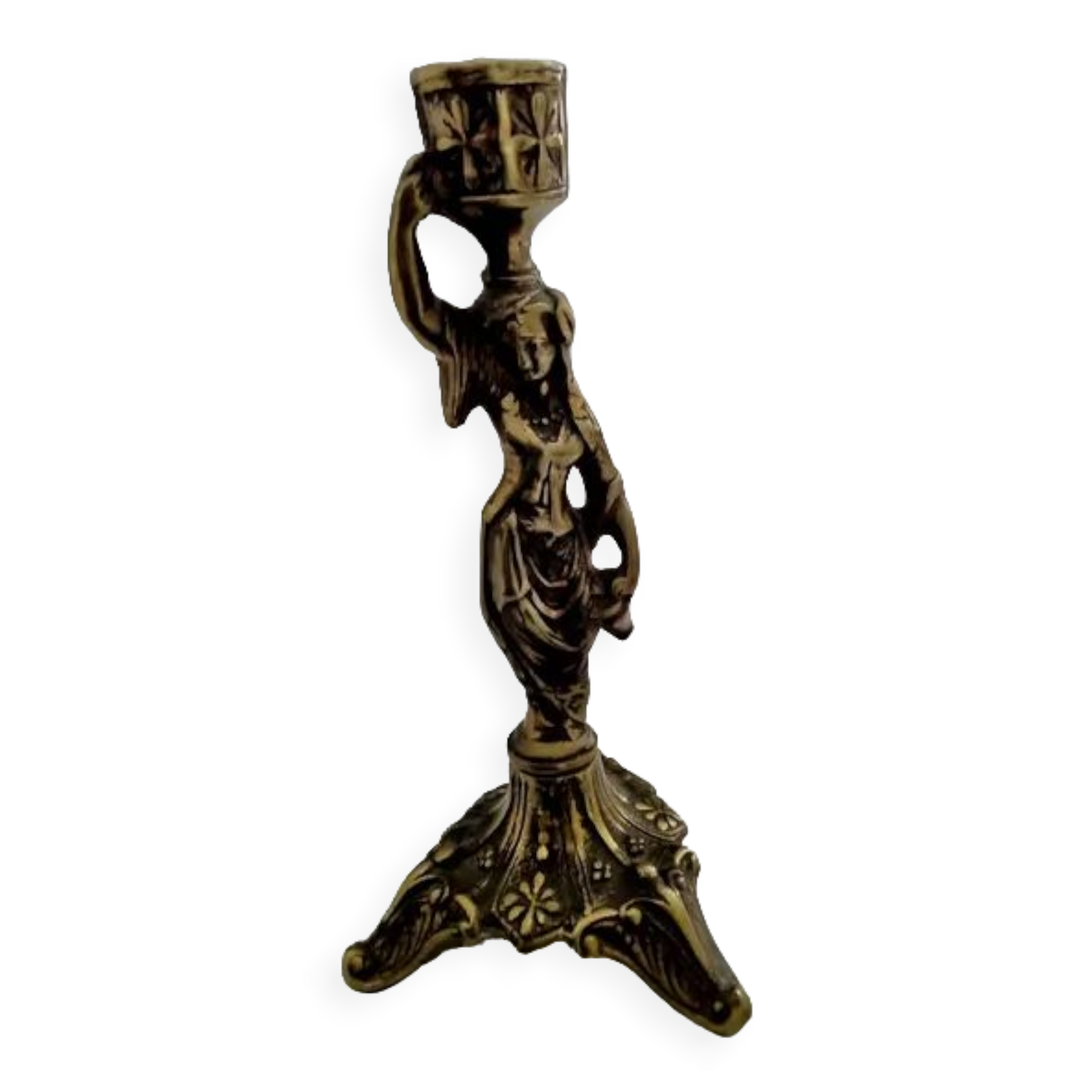 Bronze candle holder "The water carrier"
