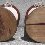 Pair of "bobbin" stools or end tables