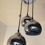 3 chrome balls pendant lamp 80s