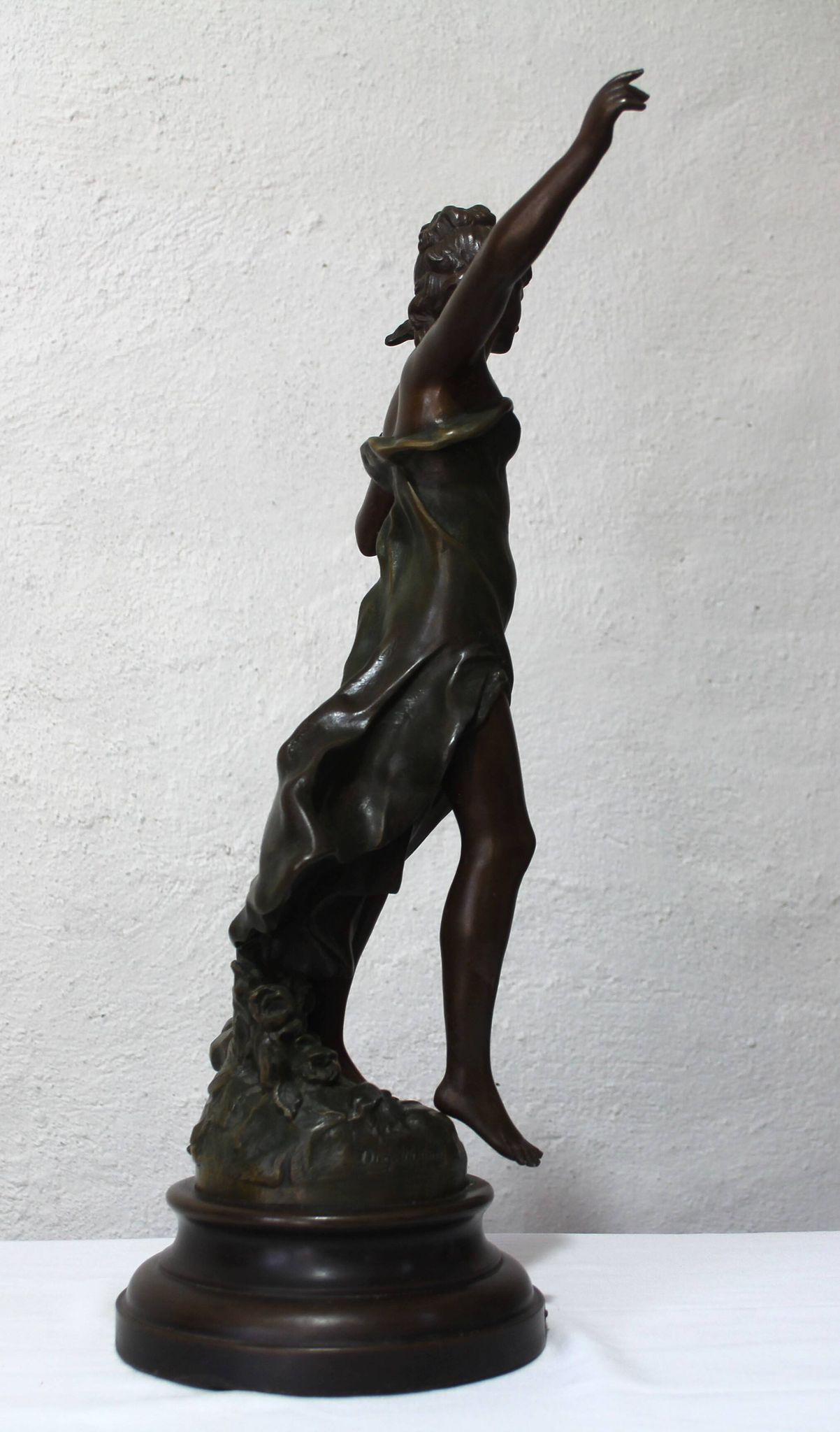 Ancient statue in bronze "Melody" after Auguste Moreau – Art Nouveau