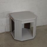 Art Deco side table repainted in "stormy" grey white