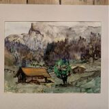 Jean Jacques GRUNENWALD (1911 - 1982) - Gouache And Pastel - Mountain
