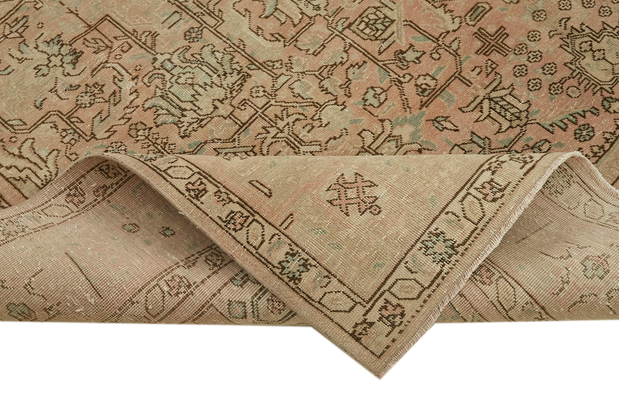 Hand-knotted persian antique 1970s 250 cm x 327 cm beige wool carpet