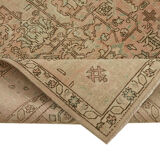 Hand-knotted persian antique 1970s 250 cm x 327 cm beige wool carpet