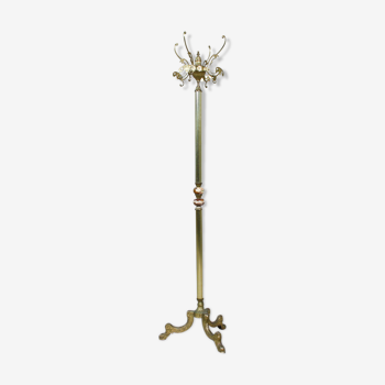 Neoclassical brass & marble clothing stand, 1920's