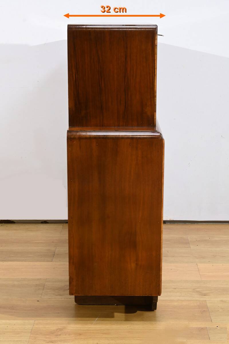 Meuble Vitré Rurka en Ronce de Noyer, Art Déco – 1940