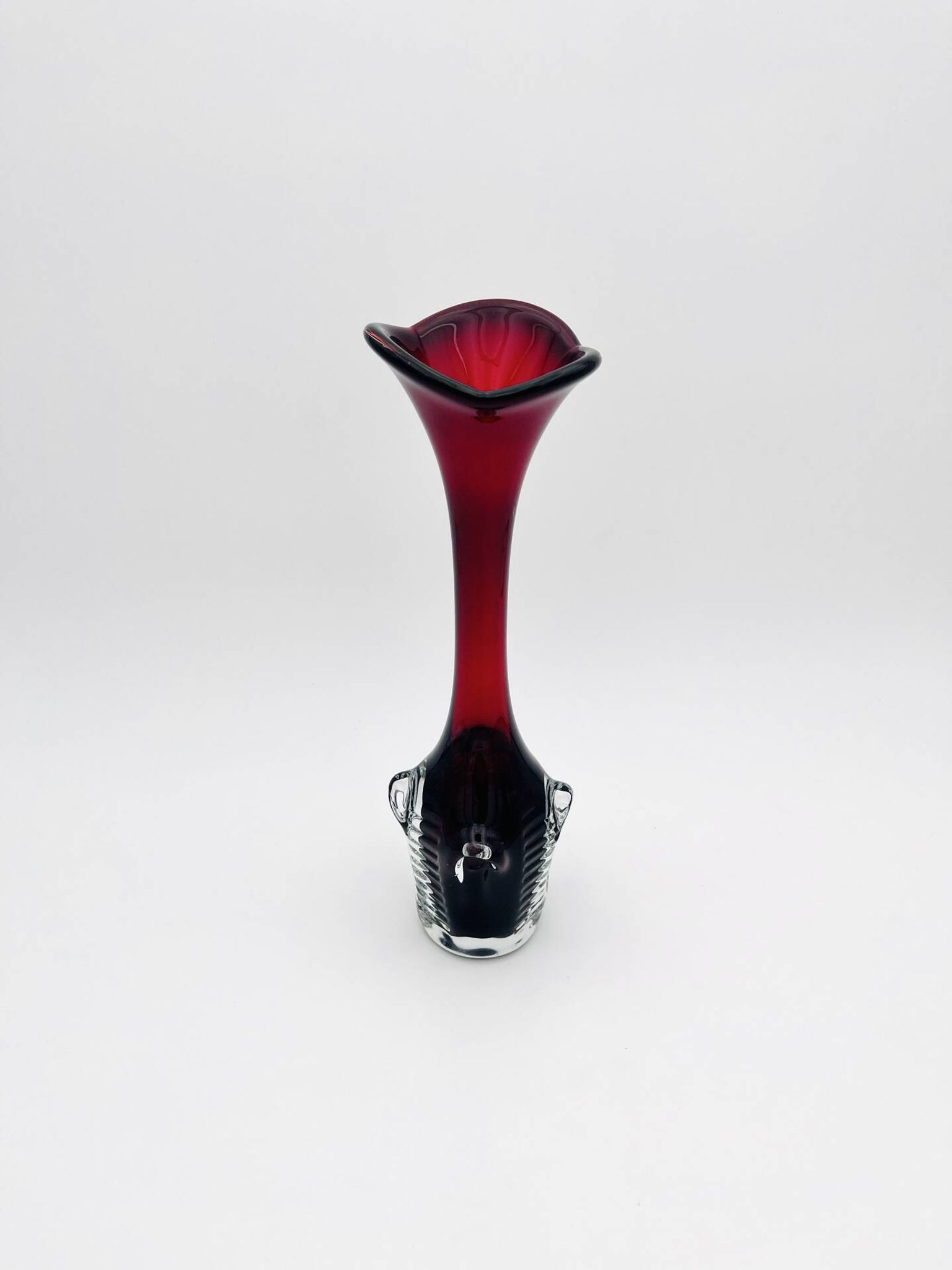 Vase Bo Borgström Åseda Glassworks Jack in the Pulpit Red 31cm 1960