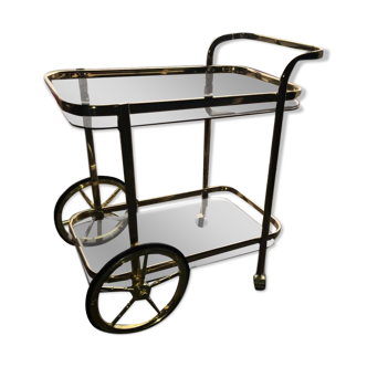 French brass two tier bar cart, 1960s