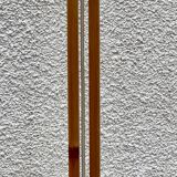 Vintage 1980s Scandinavian floor lamp in pine and white lacquered metal.