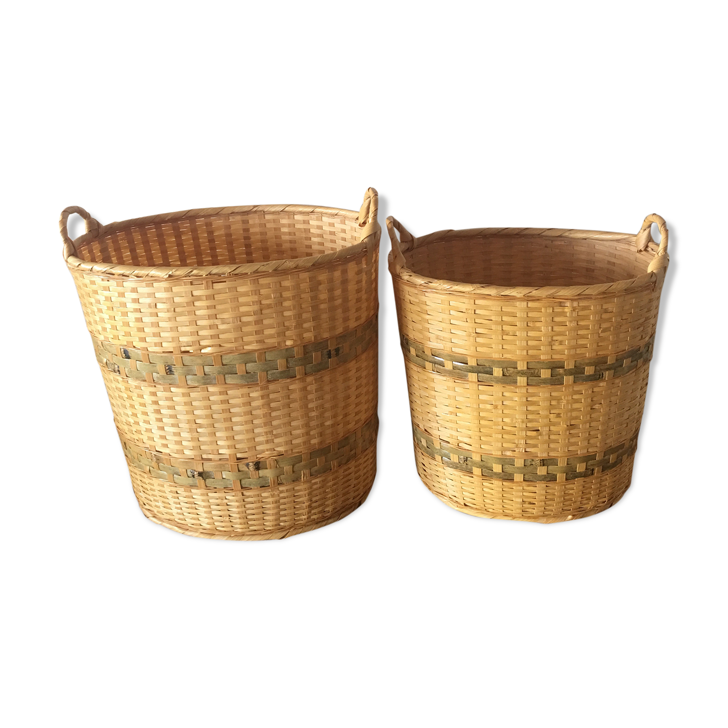 Wicker basket duo